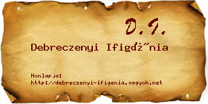 Debreczenyi Ifigénia névjegykártya